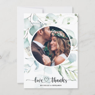 Agradecimiento Floral Modern Elegant Wedding Gracias Tarjeta de F