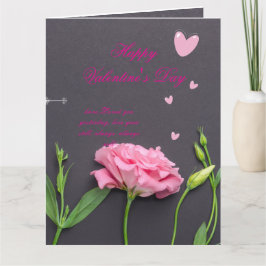 Agradecimiento Floral rosa - tarjeta romántica de San Valentín