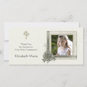 Agradecimiento Floral verde, marco orgánico, tarjeta de foto reli