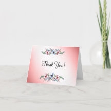 Flores de Acuarela Brillan Gracias Tarjeta en Blan