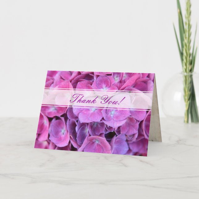 Agradecimiento Flores de hidrangea coloridas Gracias tarjeta (Anverso)