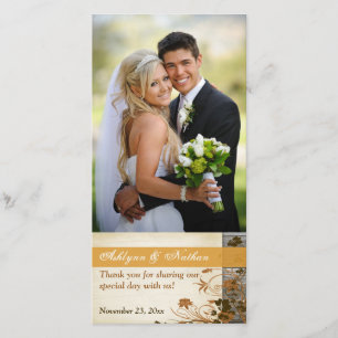 Agradecimiento Flores de otoño, tarjeta fotográfica 2 de Boda de