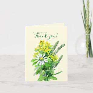 Agradecimiento Flores de verano silvestres, tarjeta de agradecimi