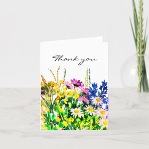 Agradecimiento Flores de verano silvestres, tarjeta de agradecimi