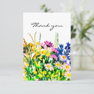 Agradecimiento Flores de verano silvestres, tarjeta de agradecimi