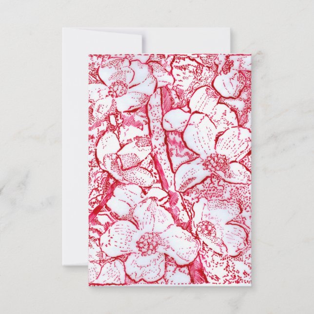 Agradecimiento Flores en tarjeta roja de saludo (Anverso)
