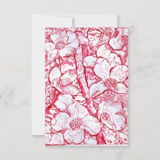 Agradecimiento Flores en tarjeta roja de saludo
