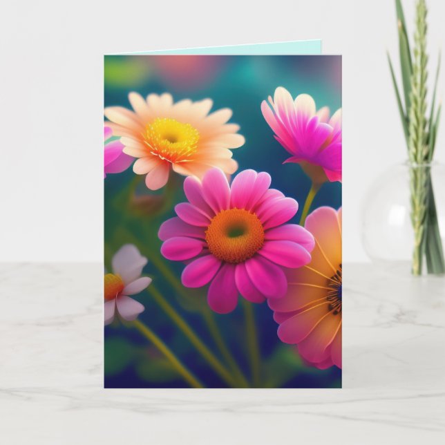 AGRADECIMIENTO FLORES PENSANDO EN USTEDES UNA TARJETA DE RECIBIMI (Anverso)