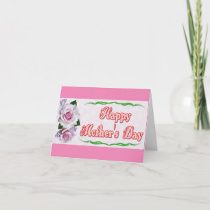 Agradecimiento Flores rosadas feliz tarjeta del día de la madre