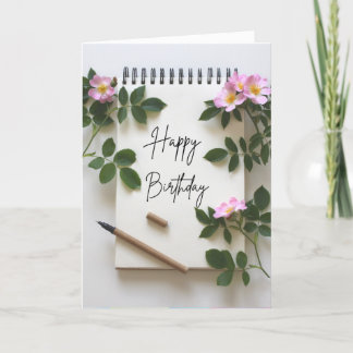 Agradecimiento Flores Rosas Tarjeta de cumpleaños