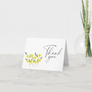 Agradecimiento Flores salvajes amarillas elegante Tarjeta de agra