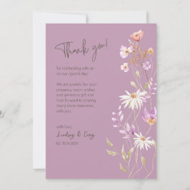 Agradecimiento Flores silvestres Lavendar Tarjeta de agradecimien