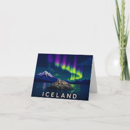 Agradecimiento Focas Luces del Norte Islandia Tarjeta de Agradeci