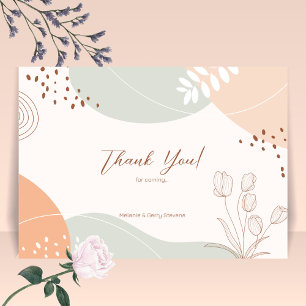 Agradecimiento Formas abstractas y flores Tarjeta de agradecimien