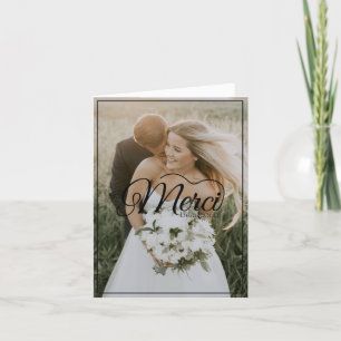Agradecimiento Foto de boda Merci Beaucoup Tarjeta de agradecimie