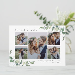 Agradecimiento Foto de moda Eucalyptus Boda Gracias Tarjeta