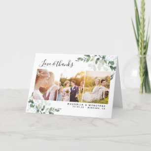 Agradecimiento Foto de moda Eucalyptus Boda Gracias Tarjeta