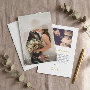 Agradecimiento Foto de su boda, tarjeta de agradecimiento, borde