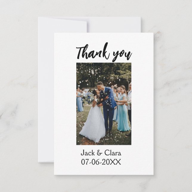 Agradecimiento Foto moderna elegante simple tarjeta de agradecimi (Anverso)