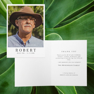 Agradecimiento Foto Te Extrañamos Funeral Tarjeta de Agradecimien