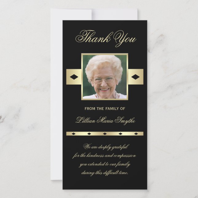 Agradecimiento Fotografía: Sympathy Memorial Gracias, Tarjeta De  (Anverso)