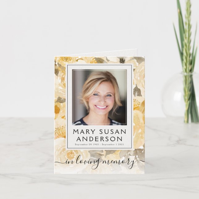 Agradecimiento Fotos florales Funeral Memorial Gracias Tarjeta de (Anverso)