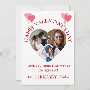 Agradecimiento Fotos simples de San Valentín en la tarjeta de amo