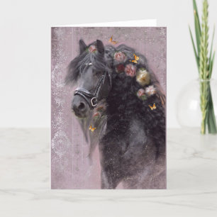 Agradecimiento Frisia de caballo negro - Tarjeta de saludo