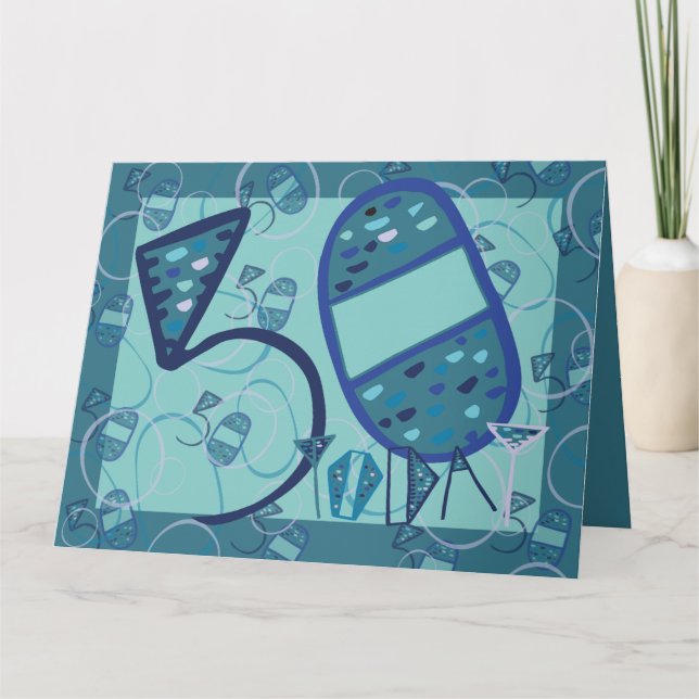 Agradecimiento Fun Quirky 50 tarjeta de celebración de cumpleaños (Anverso)