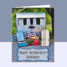 Agradecimiento Fun Vintage Camper Trailer Tarjeta de Jubilación F
