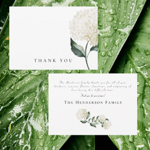 Agradecimiento Funeral Acuarela Hortensia Blanca