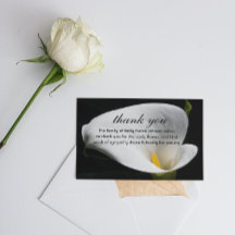 Funeral/Memorial Calla Lily Foto Tarjeta de agrade
