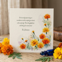Agradecimiento Funeral Simpatía Floral Marigold Ac