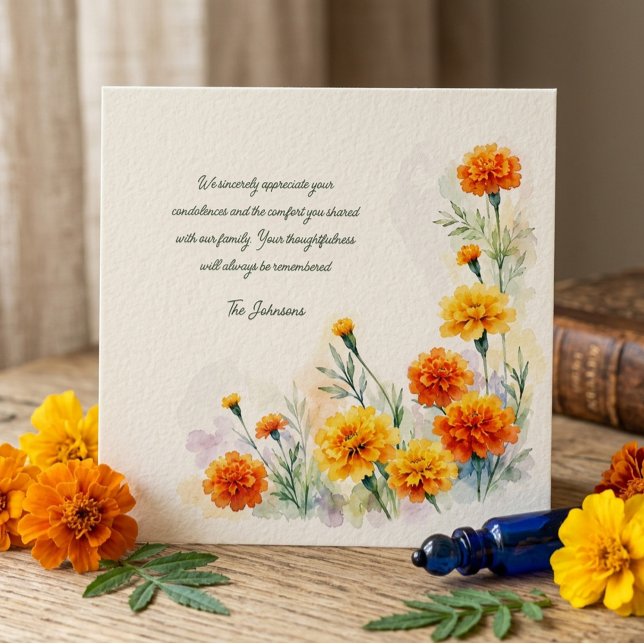 Agradecimiento Funeral Simpatía Floral Marigold Ac (Subido por el creador)