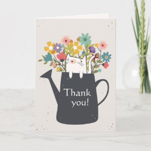 Agradecimiento Gato en una tarjeta de la regadera (foto opcional)