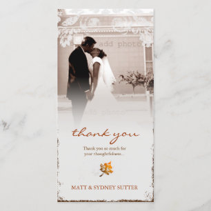 Agradecimiento GC Boda de otoño de edad gracias tarjeta fotográ