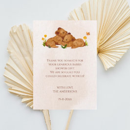 Agradecimiento Gemelos Bebé ducha neutra de género tarjeta de agr