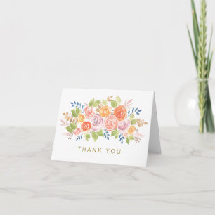 Agradecimiento Genérico de Rosa Dorada Floral Acua
