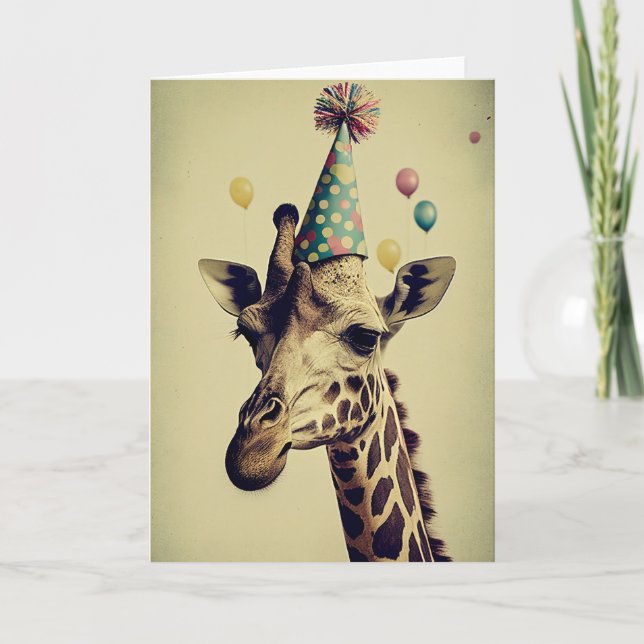 Agradecimiento Giraffe con tarjeta de felicitación plegada Gorra  (Anverso)