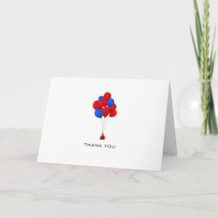 Agradecimiento Globos Rojos y Azules - Gracias tarjeta de felicit