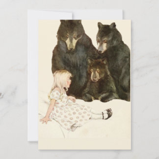 Agradecimiento Goldilocks y la tarjeta de los tres osos