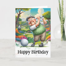*~* Golf AP94 Tarjeta de cumpleaños divertida para