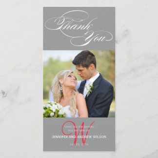 AGRADECIMIENTO GRACIAS A LA TARJETA DE FOTOGRAFÍA DEL BODA GRIS I