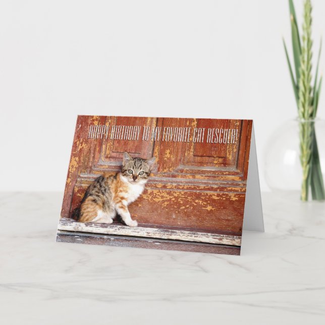 Agradecimiento Gracias a la tarjeta de saludo de Cat Rescuer (Anverso)