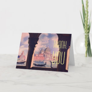 Agradecimiento Gracias a la tarjeta de saludo góndolas de Venecia