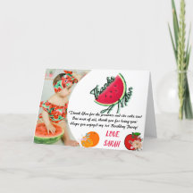 Gracias A Melon Watermelon Foto Tarjeta De Cumplea