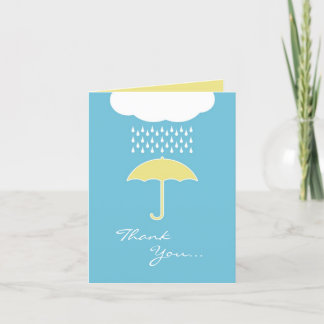 Agradecimiento Gracias Baby Boy Shower Tarjeta plegada de paragua