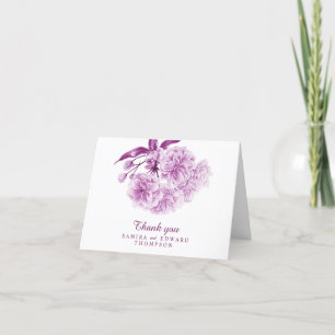 Agradecimiento Gracias boda tarjeta de foto de la flor de primave