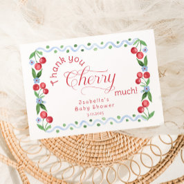 Agradecimiento Gracias Cherry Many Blue elegante Tarjeta de agrad