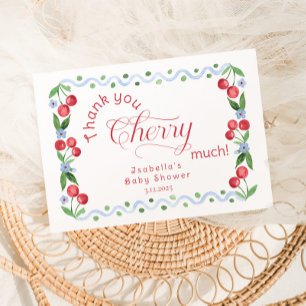 Agradecimiento Gracias Cherry Many Blue elegante Tarjeta de agrad